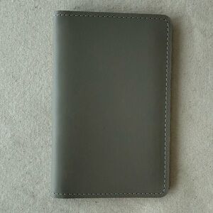 MUJI Grey Leather Passport Holder Wallet New